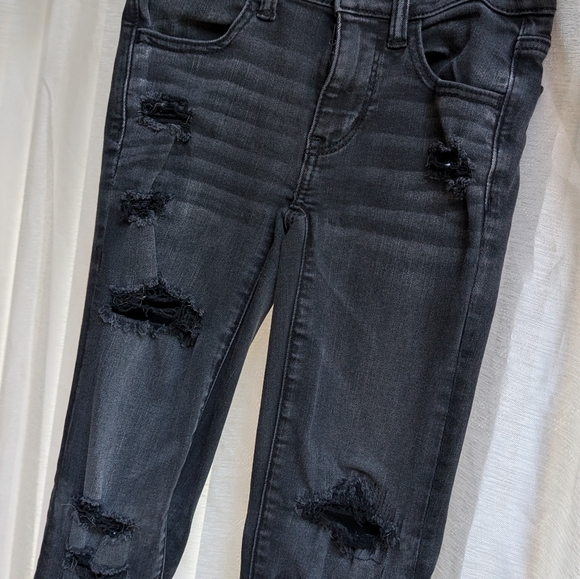 AMERICAN EAGLE BLACK DISTRESSED JEANS - Picture 3 of 6